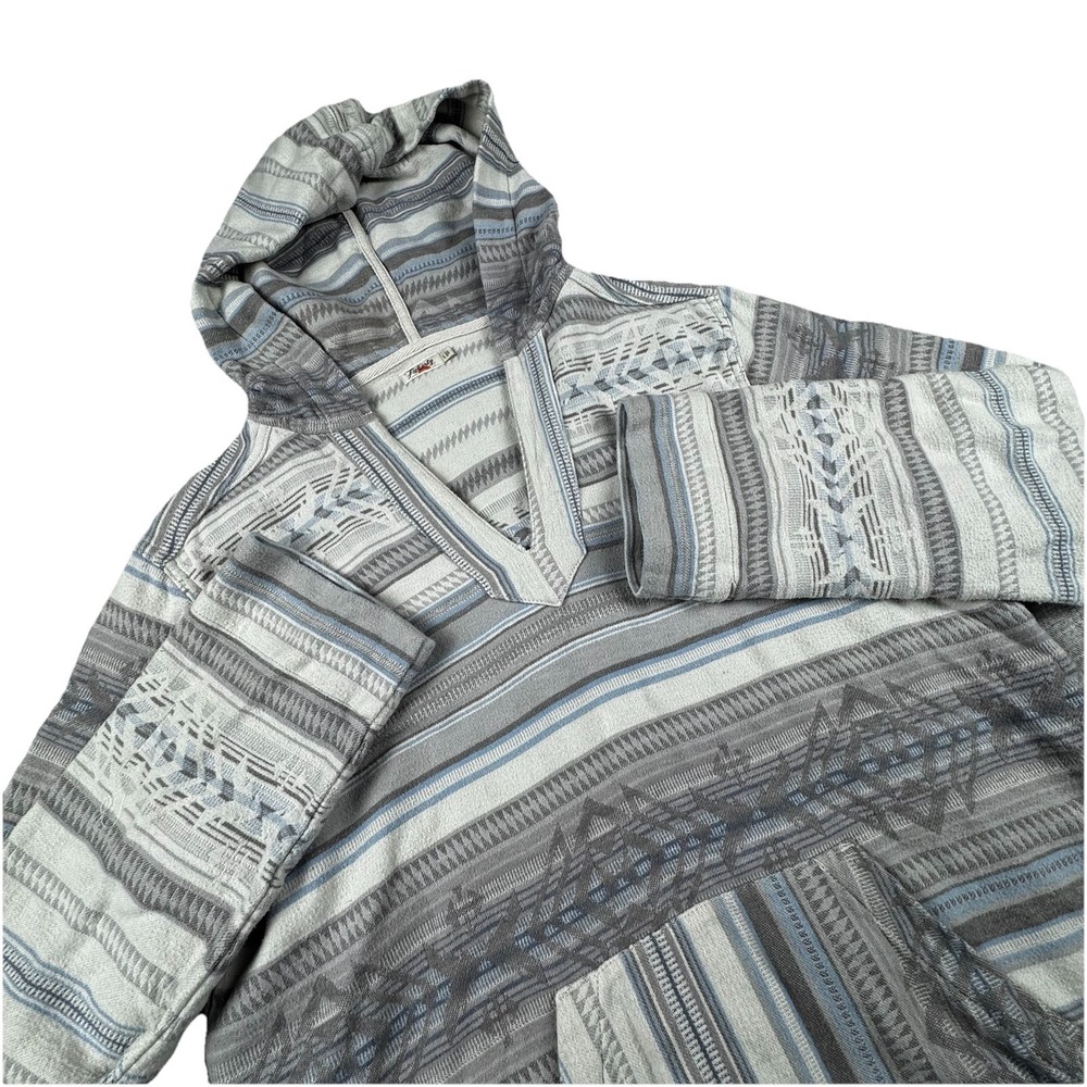 Faherty Whitewater Hoodie Women L Aztec Organic Cotton Gorpcore Poncho